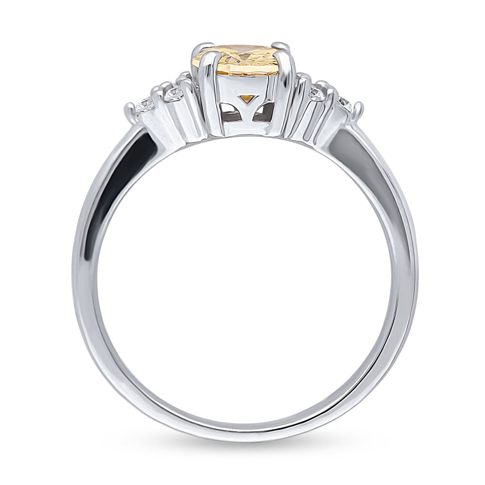 Alternate view of Solitaire 1.2ct Yellow Oval CZ Ring in Sterling Silver, 7 of 8