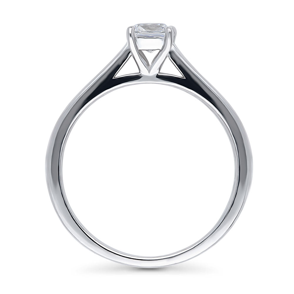 Alternate view of Solitaire 0.4ct Princess CZ Ring in Sterling Silver, 7 of 8