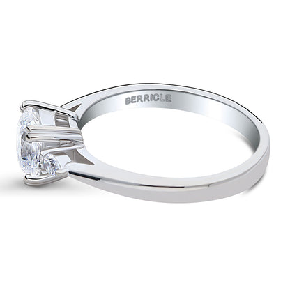 3-Stone 1.25ct Cushion CZ Ring in Sterling Silver