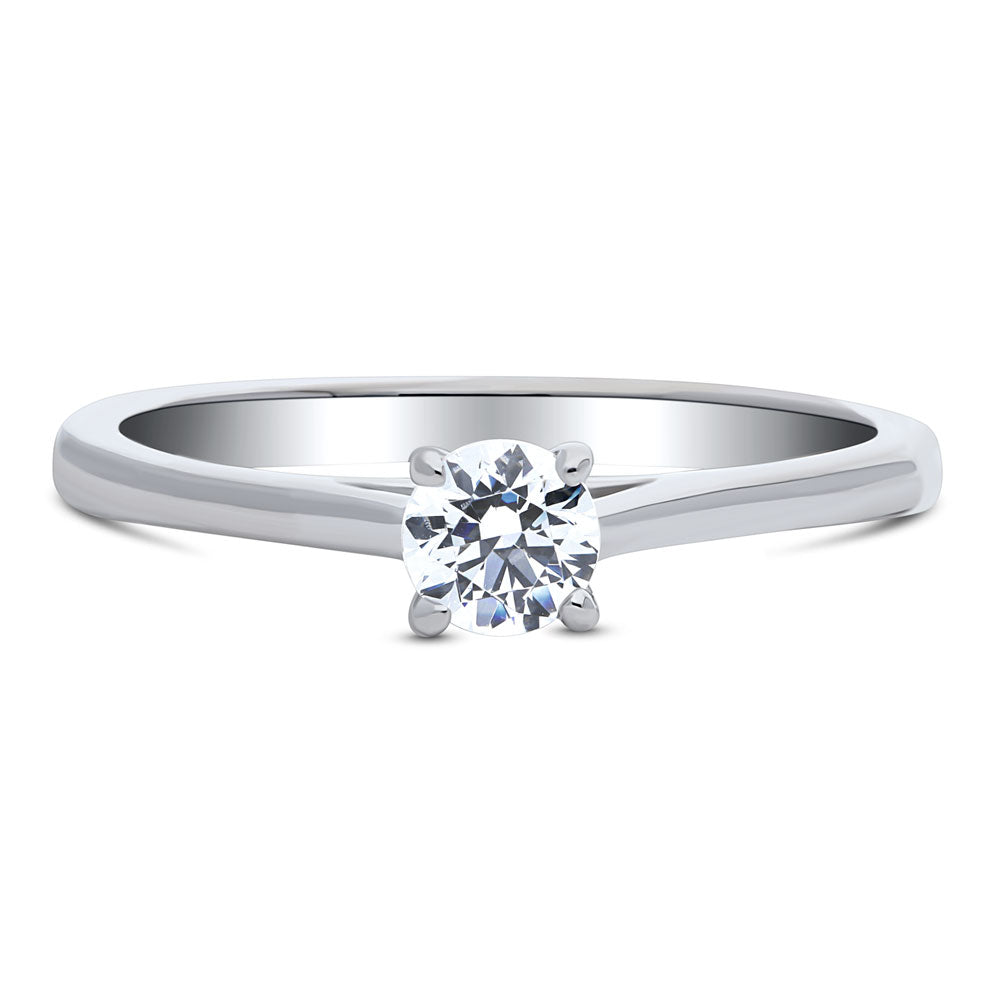 Solitaire 0.35ct Round CZ Ring in Sterling Silver, 1 of 8