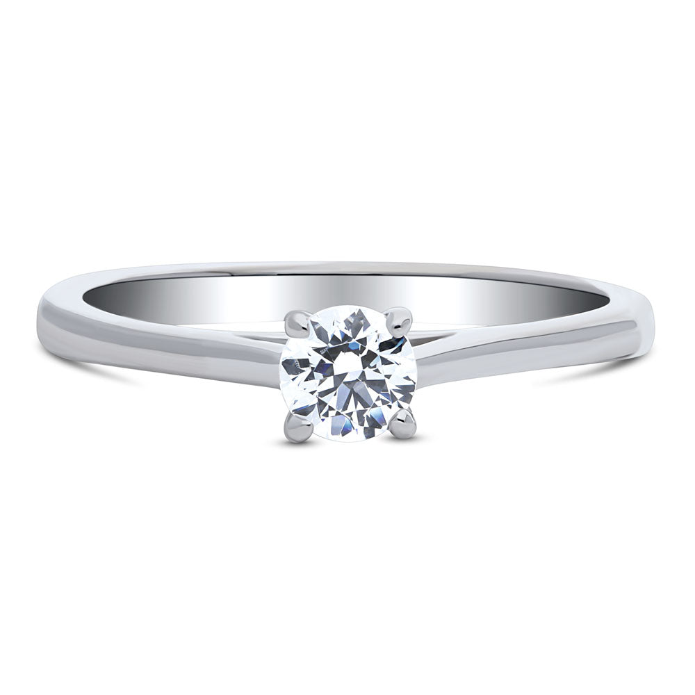 Solitaire 0.35ct CZ Ring in Sterling Silver, 1 of 8