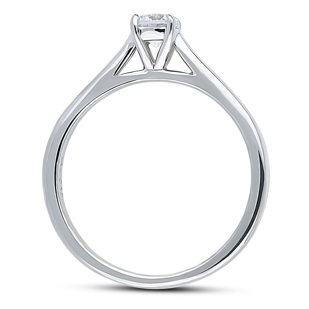Alternate view of Solitaire 0.35ct Round CZ Ring in Sterling Silver, 7 of 8
