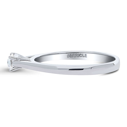 Solitaire East-West 0.3ct Emerald Cut CZ Ring in Sterling Silver