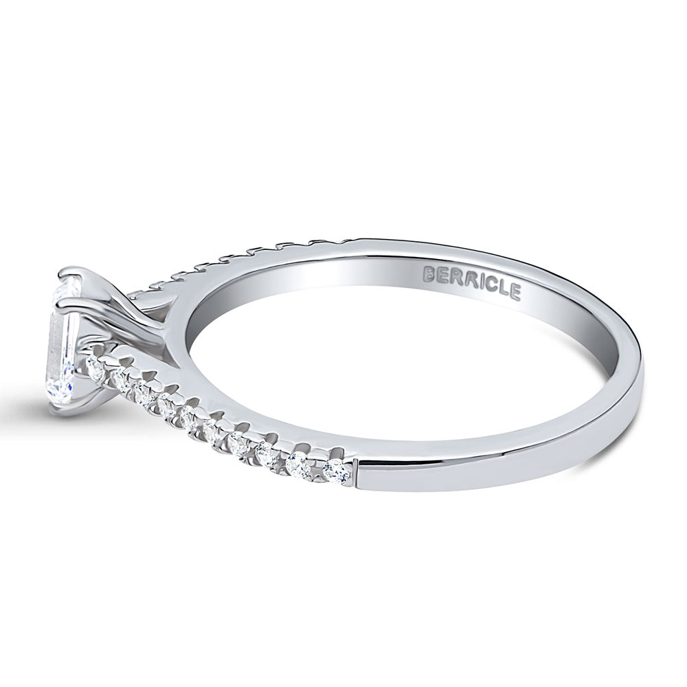 Silver Solitaire 0.3ct CZ Wedding Engagement Promise Ring – BERRICLE