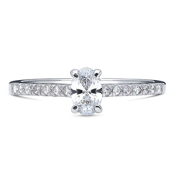 Solitaire 0.4ct Oval CZ Ring in Sterling Silver