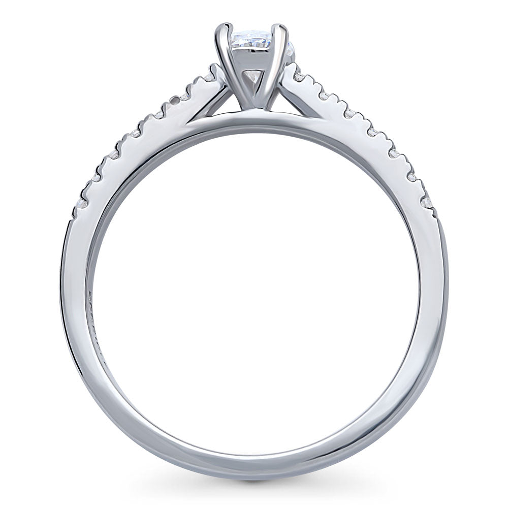Alternate view of Solitaire 0.4ct Oval CZ Ring in Sterling Silver, 8 of 9