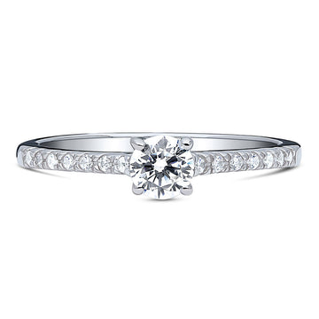 Solitaire 0.35ct Round CZ Ring in Sterling Silver