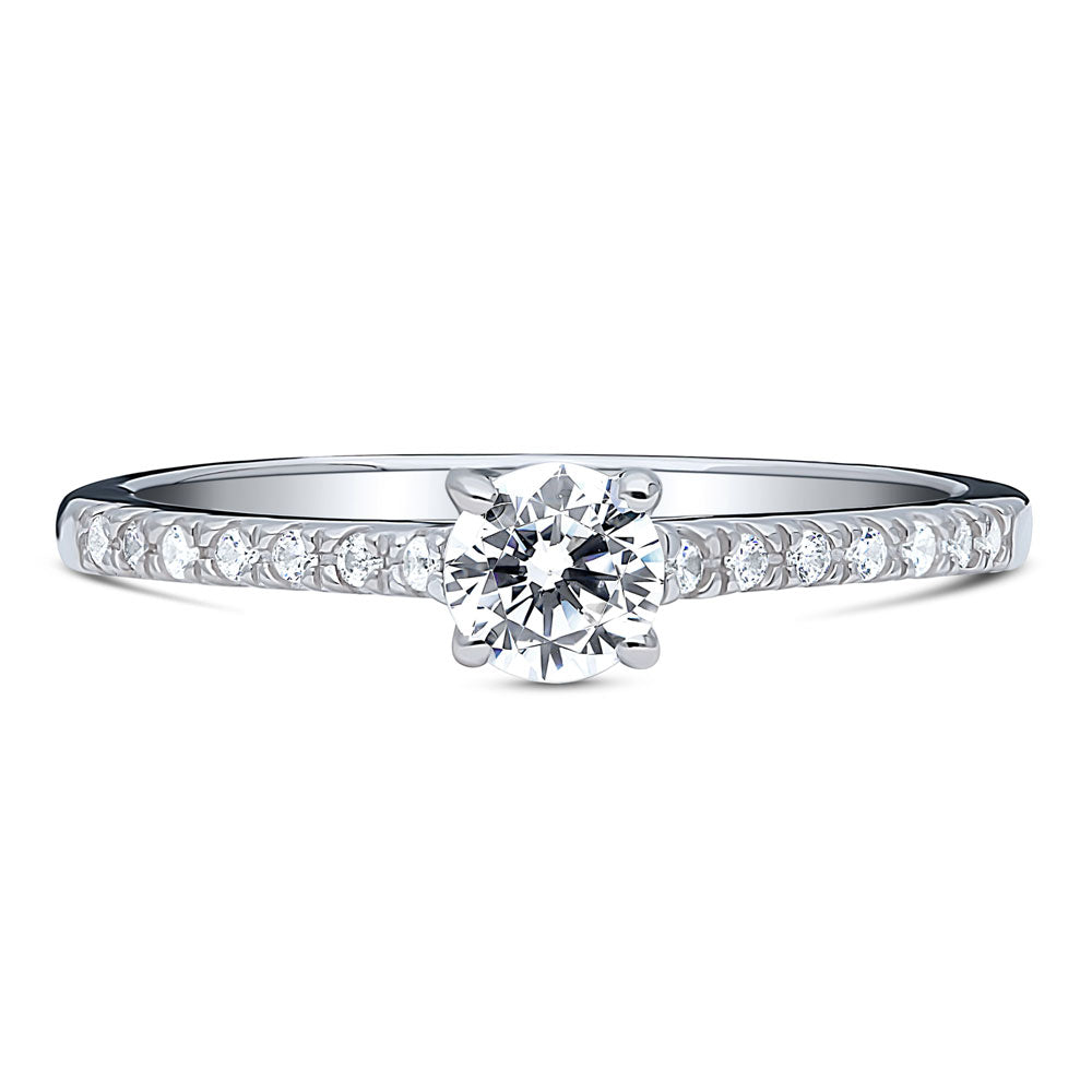 Solitaire 0.35ct CZ Ring in Sterling Silver, 1 of 9