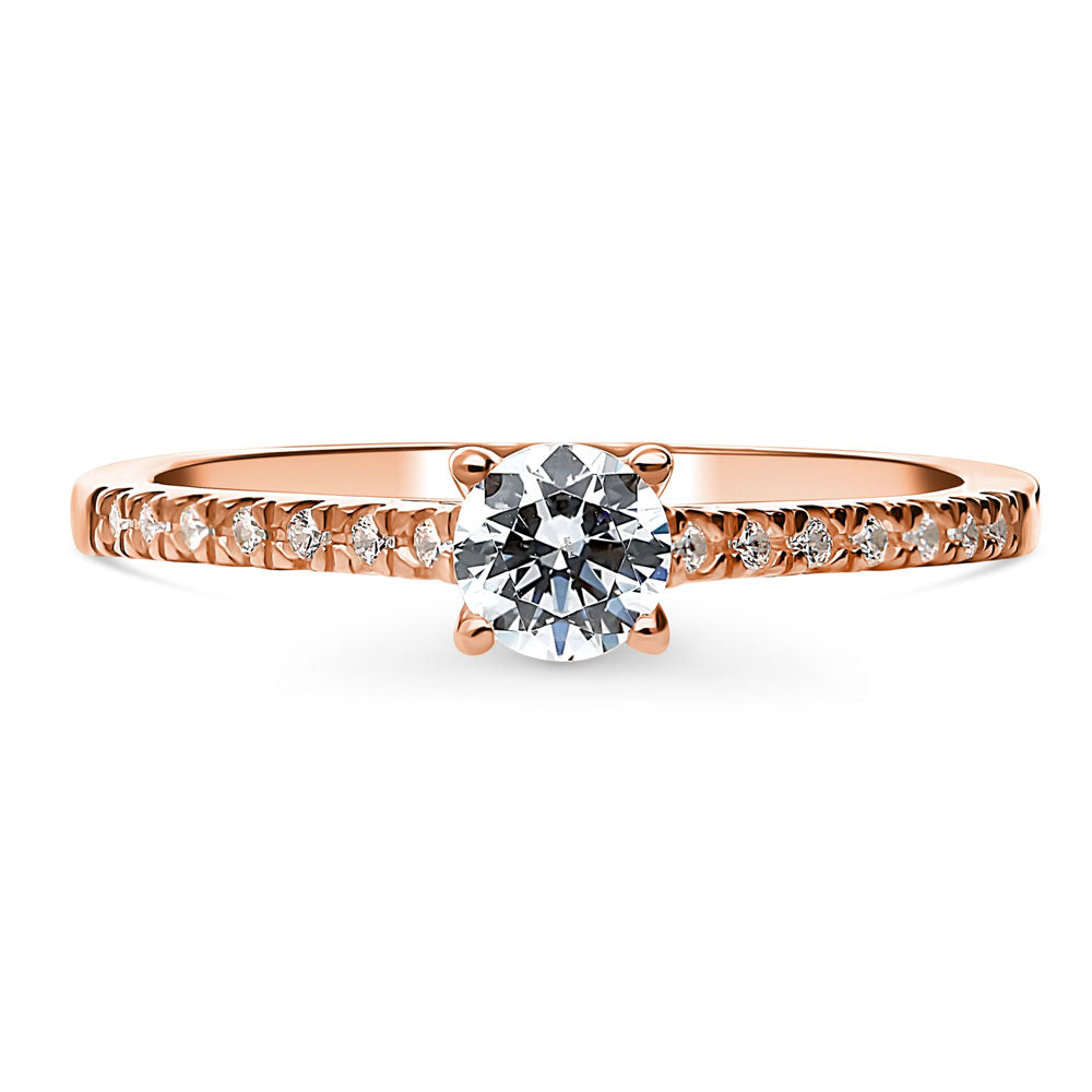 Solitaire 0.35ct CZ Ring in Rose Gold Plated Sterling Silver, 1 of 8