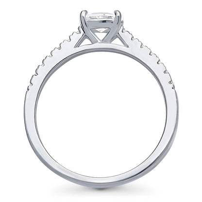 Solitaire 0.4ct Oval CZ Ring in Sterling Silver