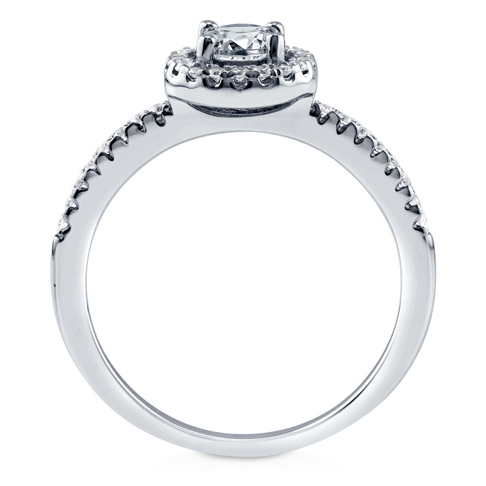 Alternate view of Halo Round CZ Ring in Sterling Silver, 5 of 6