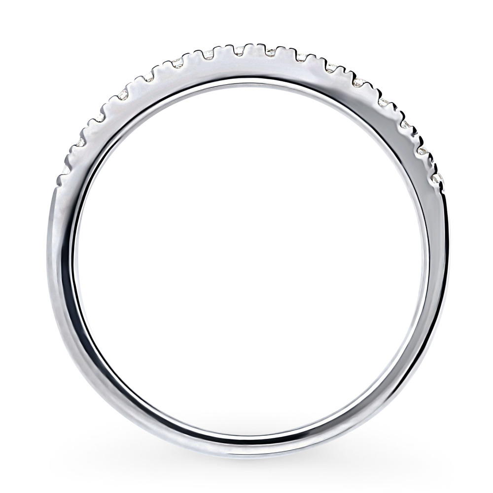 Alternate view of CZ Half Eternity Ring in Sterling Silver, 8 of 9