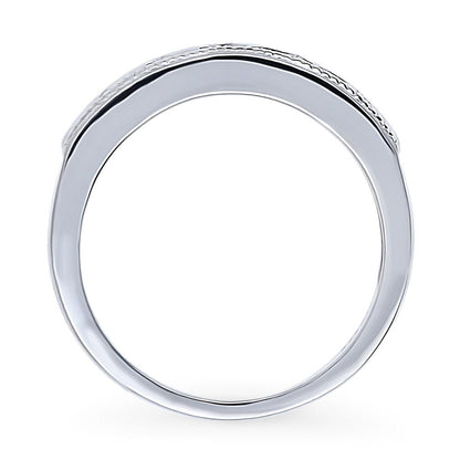 Woven CZ Band in Sterling Silver