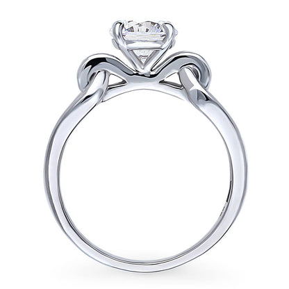 Solitaire Interlocking 1.25ct CZ Ring in Sterling Silver