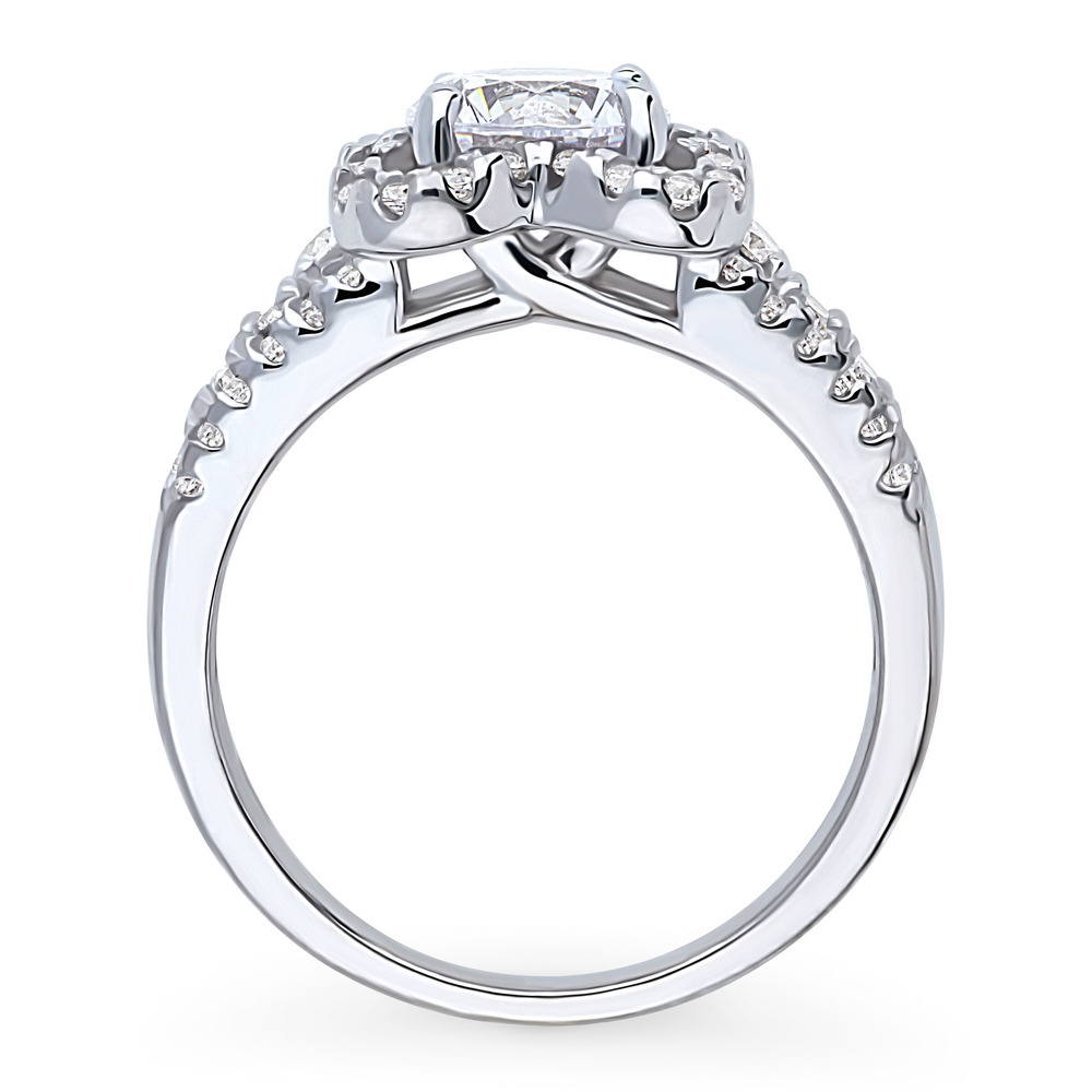 Alternate view of Flower CZ Ring in Sterling Silver, 8 of 9