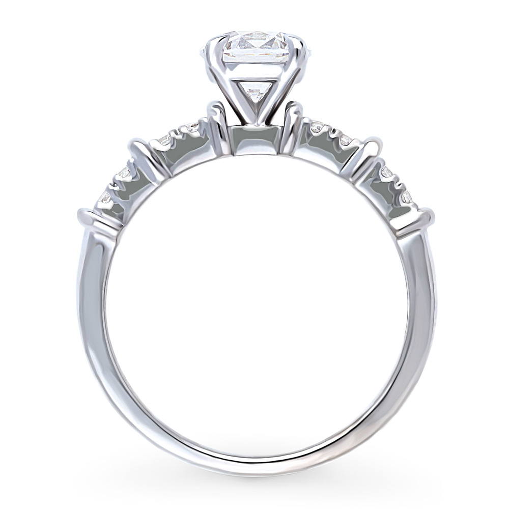 Alternate view of Solitaire 1ct Round CZ Ring in Sterling Silver, 8 of 9