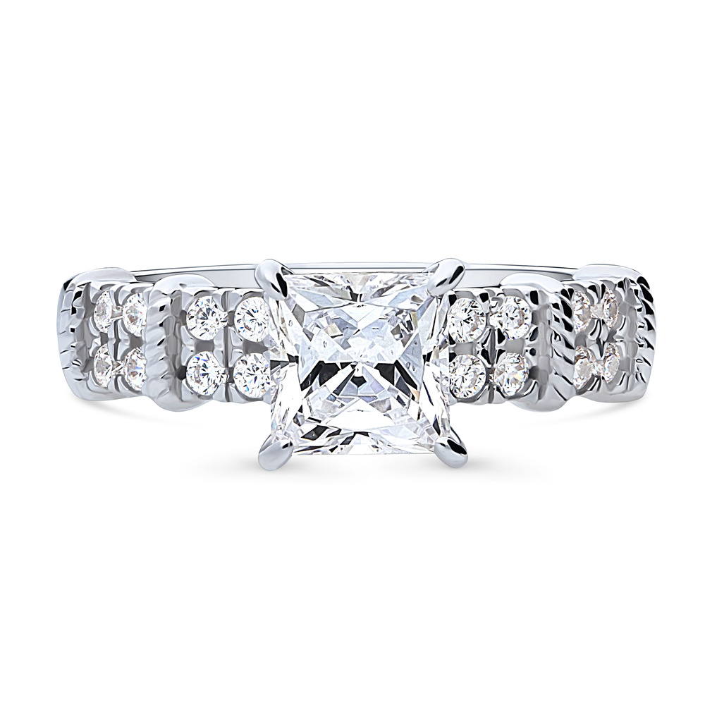 Solitaire 1.2ct Princess CZ Ring in Sterling Silver, 1 of 9