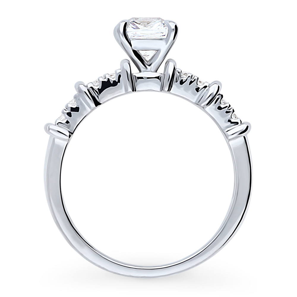 Alternate view of Solitaire 1.25ct Cushion CZ Ring in Sterling Silver, 8 of 9
