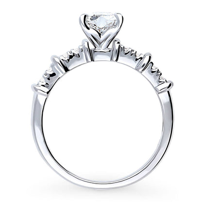 Solitaire Heart 0.7ct Heart CZ Ring in Sterling Silver