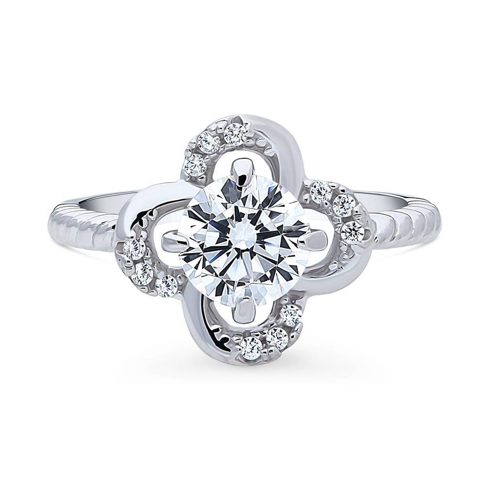Flower CZ Ring in Sterling Silver, 1 of 9