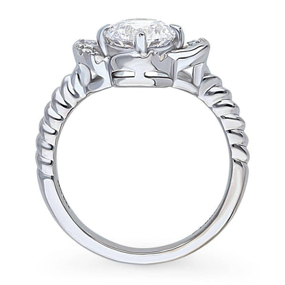 Flower CZ Ring in Sterling Silver