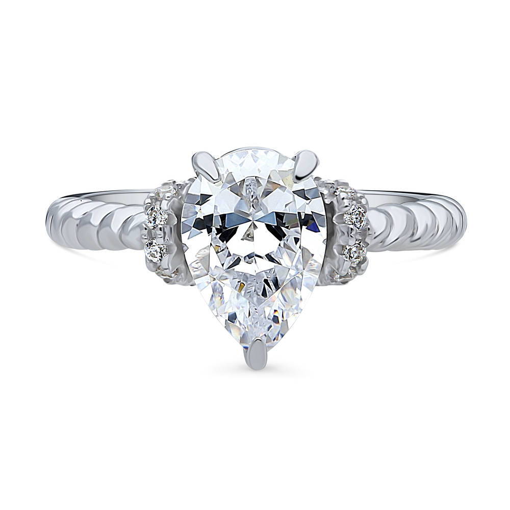 Woven Solitaire 1.8ct CZ Ring in Sterling Silver