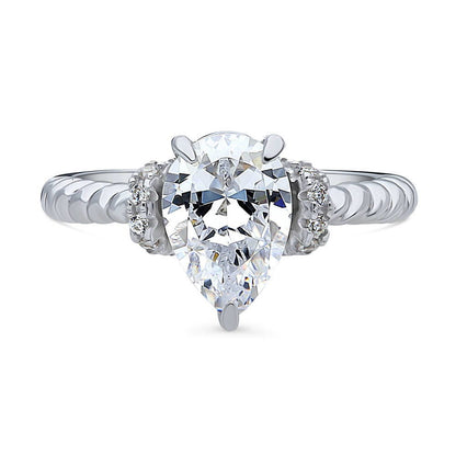 Woven Solitaire 1.8ct CZ Ring in Sterling Silver