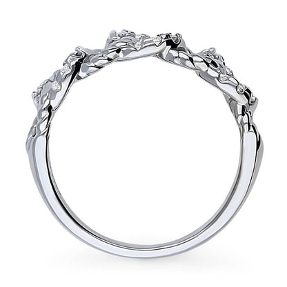 Woven CZ Band in Sterling Silver