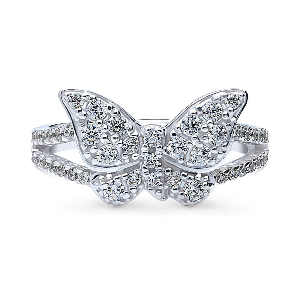 Butterfly CZ Ring in Sterling Silver, Style R1690-01