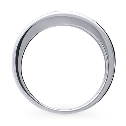 Red Channel CZ Eternity Ring in Sterling Silver