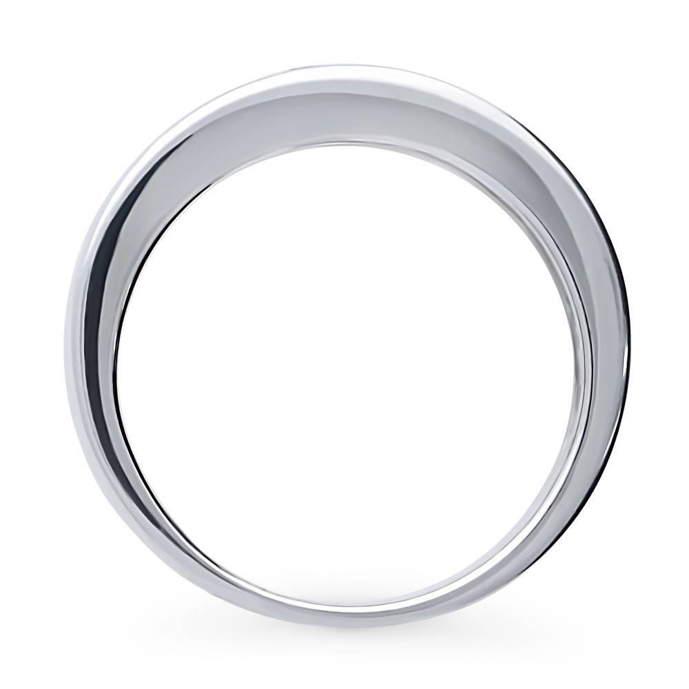 Greyish Blue Channel CZ Eternity Ring in Sterling Silver