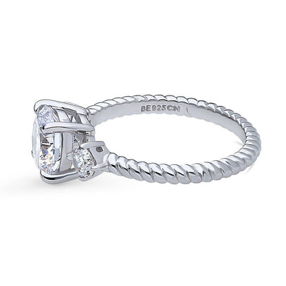 3-Stone Woven 2ct CZ Ring in Sterling Silver