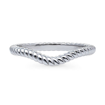 Woven Curved Band in Sterling Silver