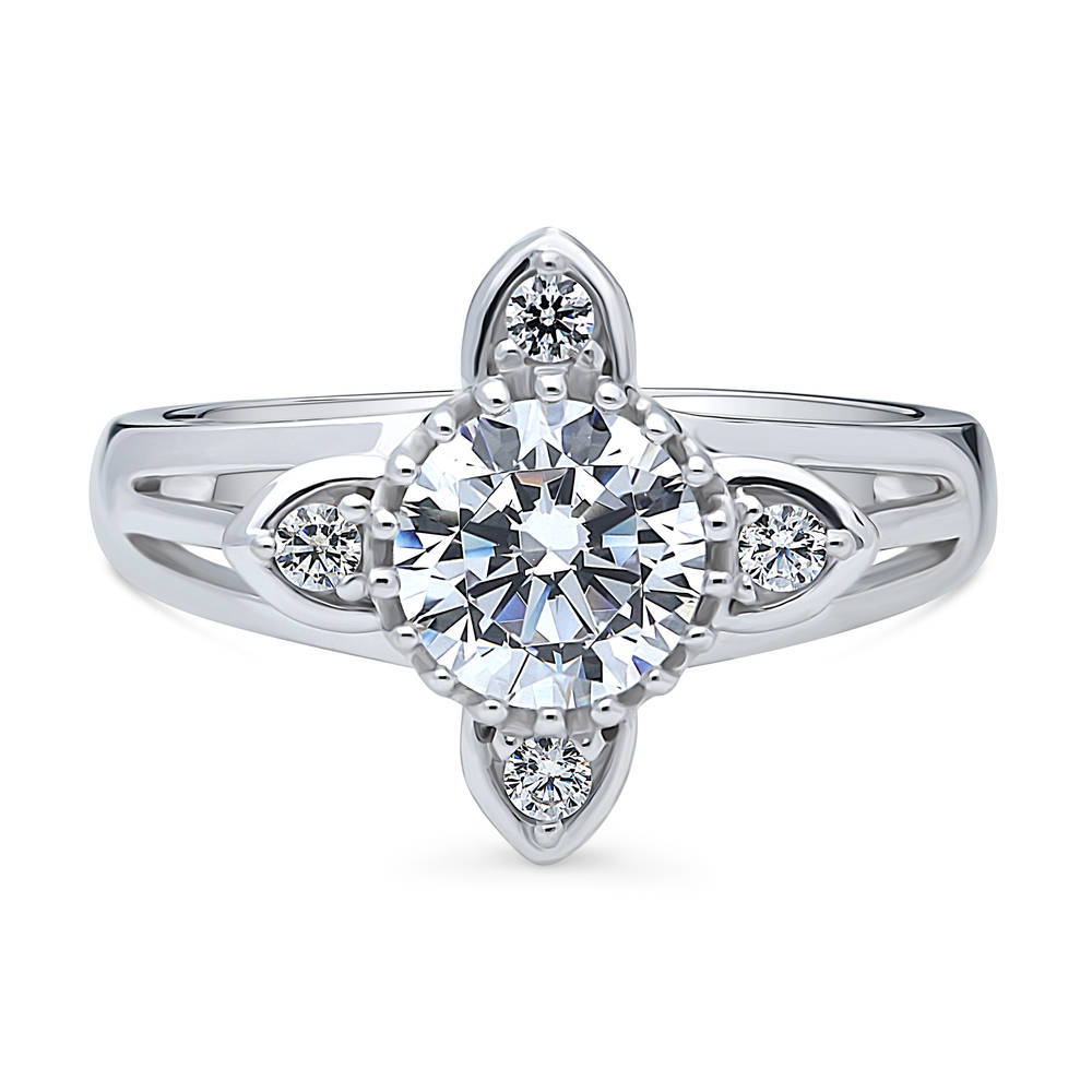Flower CZ Ring in Sterling Silver, 1 of 9