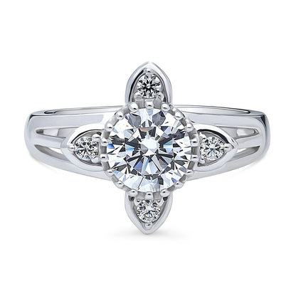Flower CZ Ring in Sterling Silver
