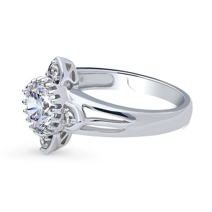 Flower CZ Ring in Sterling Silver