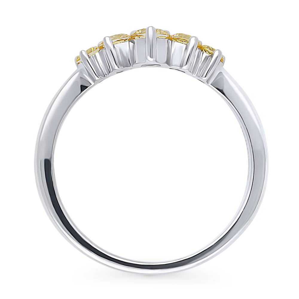 Alternate view of 5-Stone Wishbone Chevron V Shaped CZ Band in Sterling Silver, 8 of 9