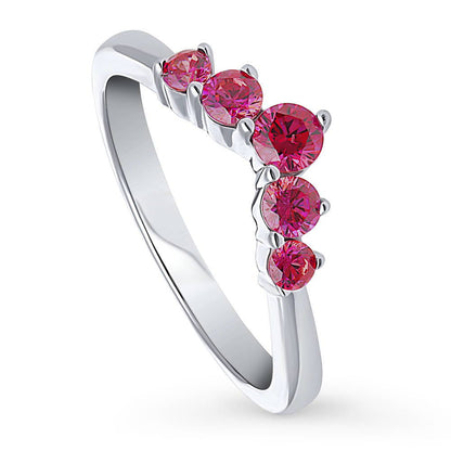 5-Stone Wishbone CZ Band in Sterling Silver