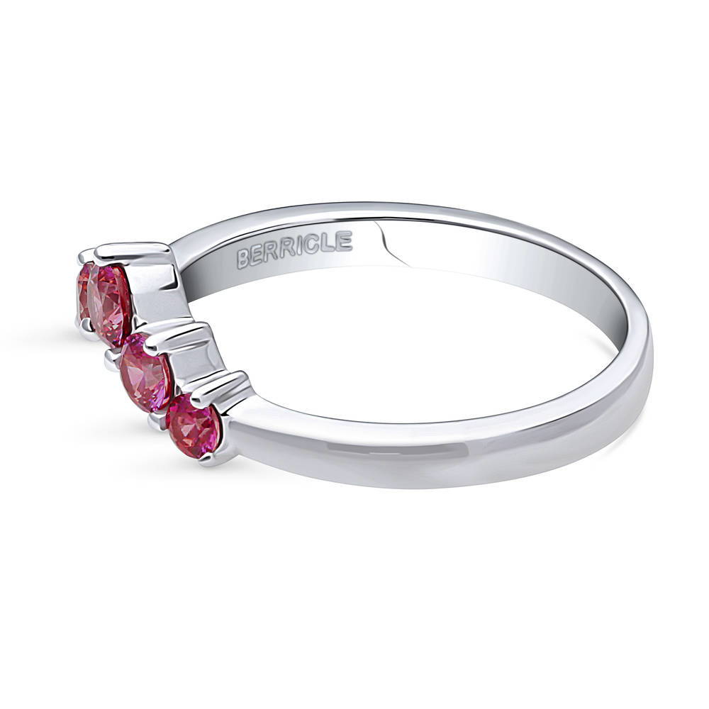 Angle view of 5-Stone Wishbone CZ Band in Sterling Silver, 5 of 9