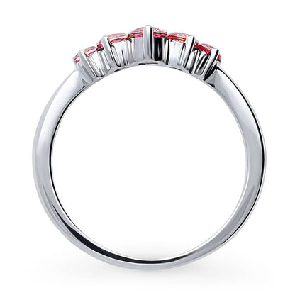 5-Stone Wishbone CZ Band in Sterling Silver