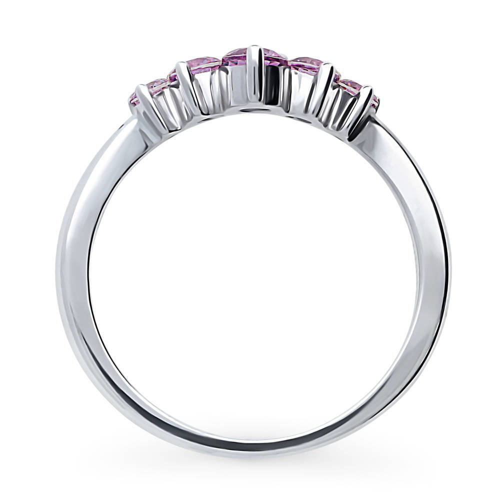 Alternate view of 5-Stone Wishbone CZ Stackable Band in Sterling Silver, 8 of 9