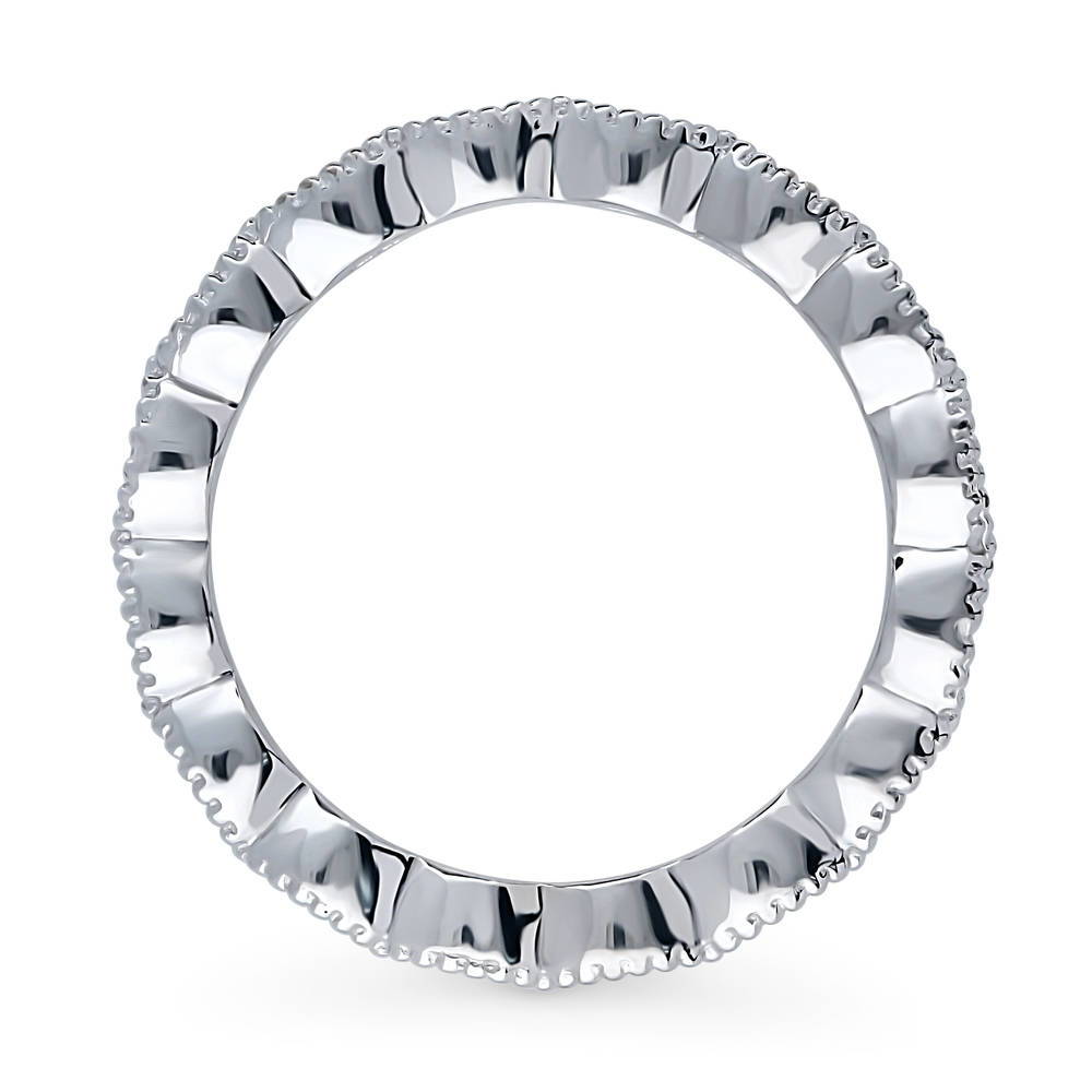 Angle view of Bezel Marquise CZ Eternity Ring in Sterling Silver, 5 of 8