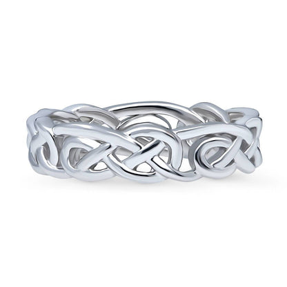 Woven Celtic Knot Band in Sterling Silver