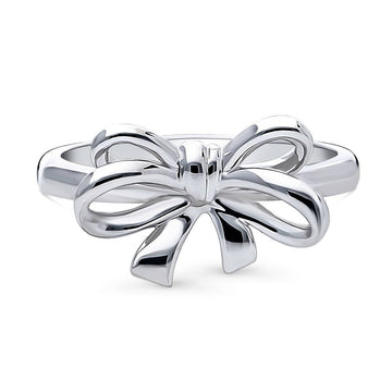 Bow Tie Ribbon Ring in Sterling Silver