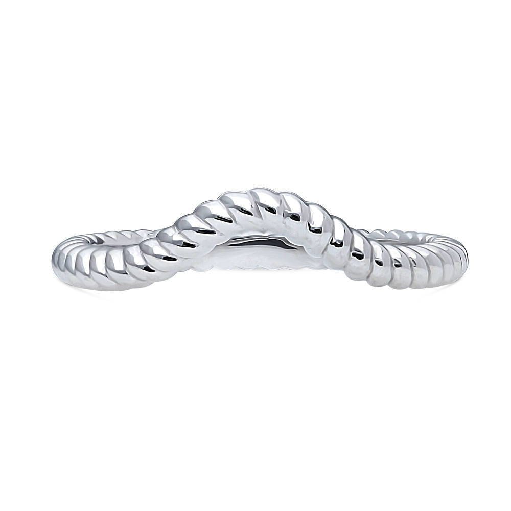 Woven Wishbone Chevron Band in Sterling Silver, 1 of 9