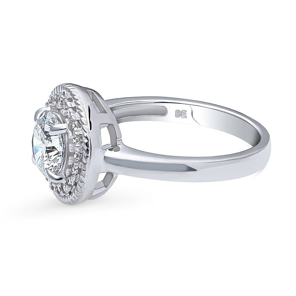 Halo Cable Art Deco CZ Ring in Sterling Silver