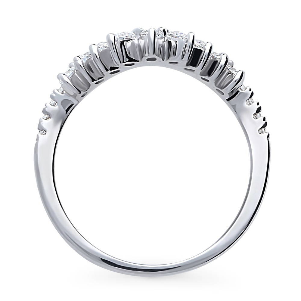 Alternate view of Wishbone Crown CZ Eternity Ring in Sterling Silver, 8 of 10