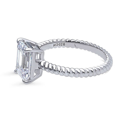 Woven Solitaire 2.6ct CZ Ring in Sterling Silver