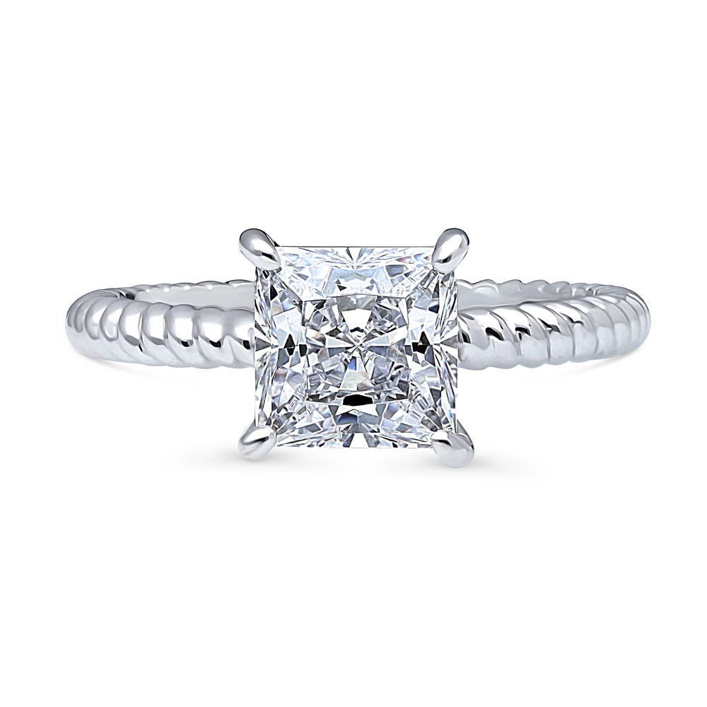 Woven Solitaire 2ct CZ Ring in Sterling Silver