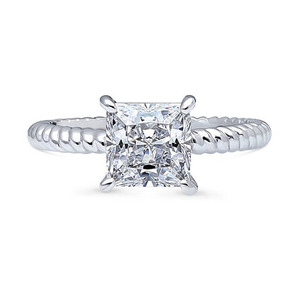 Woven Solitaire 2ct CZ Ring in Sterling Silver